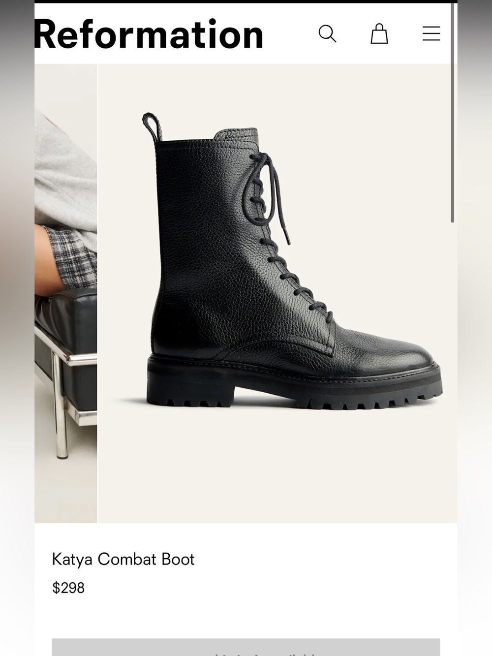 Reformation leather lace up boots